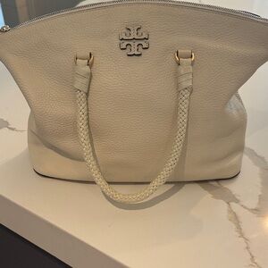 Tory Burch Soft White Braided Top Handle Bag in Great condition